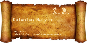 Kolonics Malvin névjegykártya